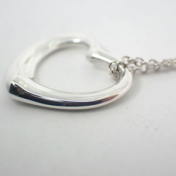 Tiffany & Co 925 Open Heart Pendant Necklace j113-3 - Picture 7 of 10